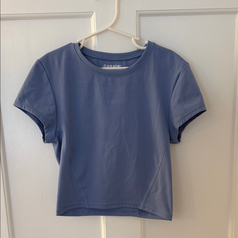 Garage Slate Blue Cropped Tee